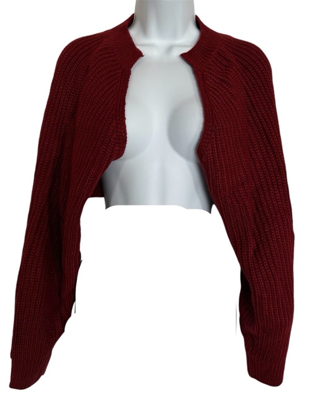 Dazy Rust Red Bolero Shrug Acrylic Sweater Medium New